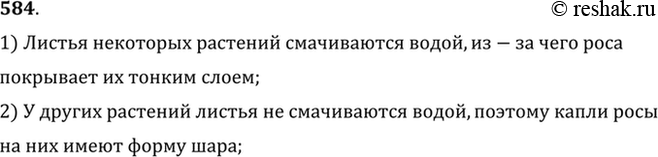 Изображение Почему маленькие капли росы на листьях некоторых растений имеют форму шариков, тогда как листья других растений роса покрывает тонким...