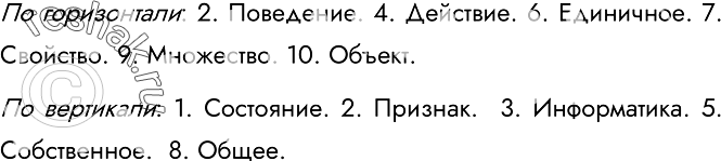 Изображение 12.	Разгадайте кроссворд «Объекты и их признаки»По горизонтали. 2. Определяется совокупностью действий, которые могут выполняться над объектом или которые может...